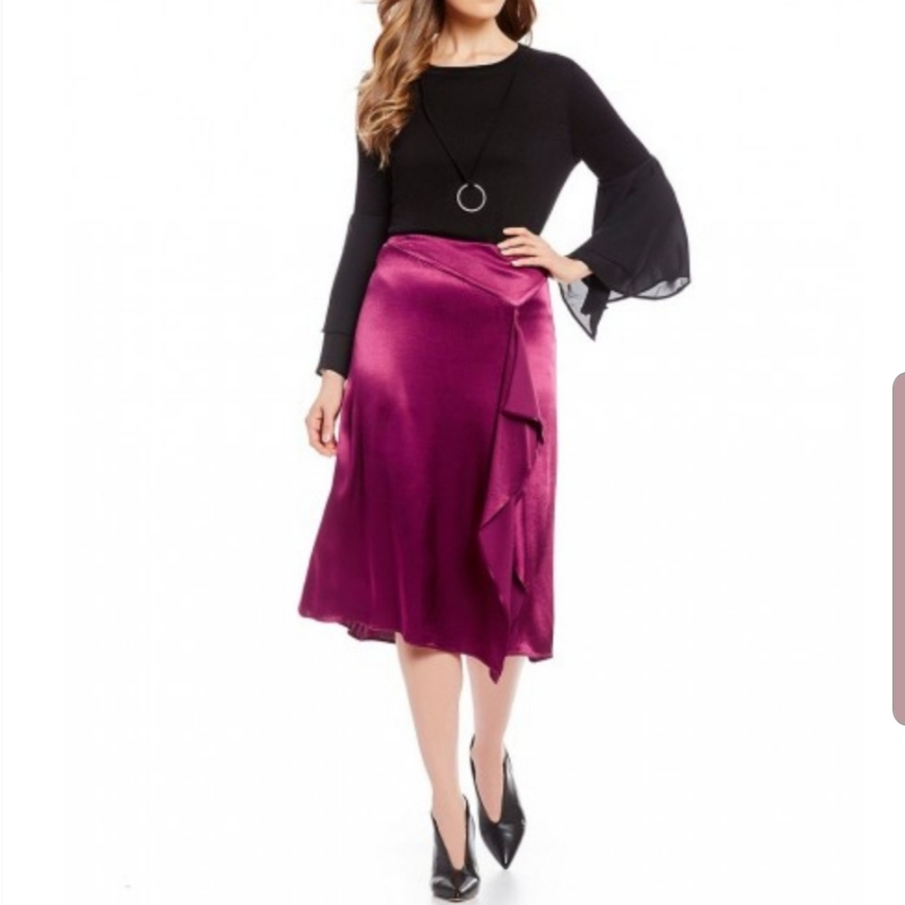 ZOZO Solid Satin Ruffle Skirt